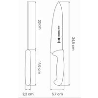 Tramontina kokkiveitsi mitat, 20 cm