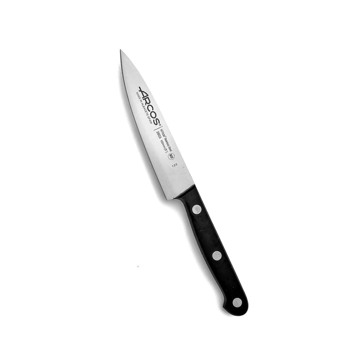 Arcos Vihannesveitsi 12 cm - Kasvisveitsi ruostumattomasta teräksestä, mustalla POM-kahvalla, keittiöveitsien valikoimasta.