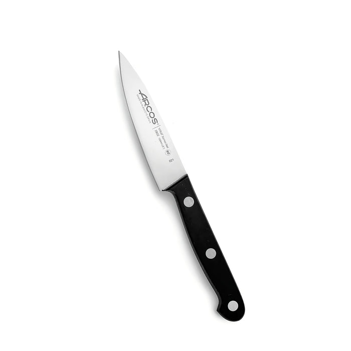 Arcos Vihannesveitsi 10 cm - Ammattitason terä ruostumatonta terästä, ergonominen musta kahva kolmella niitillä, keittiövarusteet ja tarvikkeet.