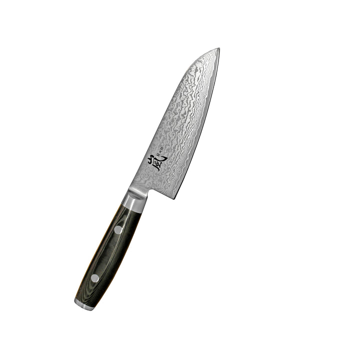 Yaxell Ran Minisantoku veitsi – Kevyt ja Terävä Santoku, 12,5 cm damascus-teräksellä ja ergonomisella kahvalla, keittiövarusteet ja tarvikkeet