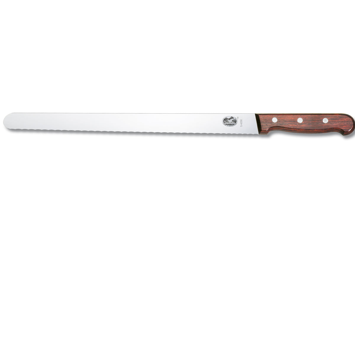 Victorinox sahalaitainen konditoriaveitsi 36 cm, ergonominen ruusupuukahva. Soveltuu leipien ja kinkkupalojen viipalointiin keittiössä.