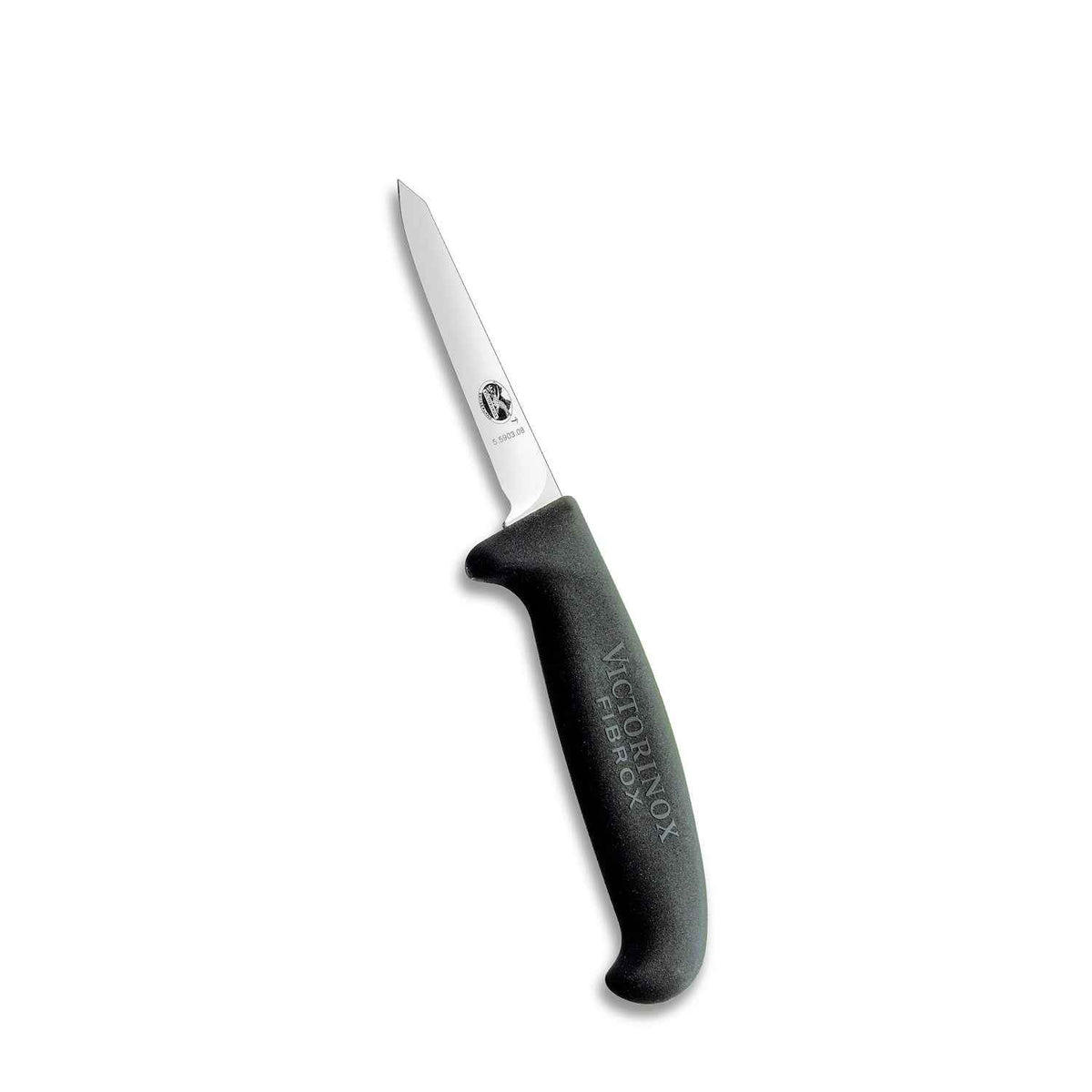 Victorinox Perkausveitsi, 8 cm - Ruostumaton Terä, ergonominen Fibrox-kahva ja kapea terä siipikarjan ja riistan käsittelyyn keittiössä.