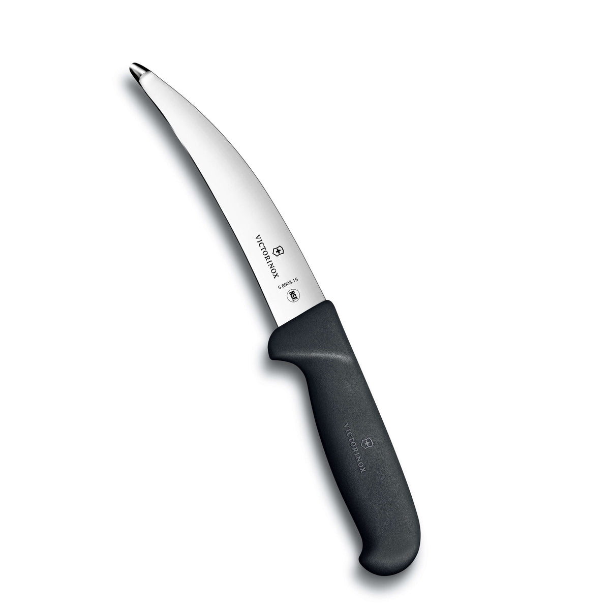 Victorinox Fibrox suolistus- ja avausveitsi, 15 cm terällä. Ergonominen ja luistamaton kahva, suunniteltu tarkkaan ja hygieeniseen käyttöön.