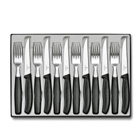 Victorinox Swiss Classic pihviveitsisarja 12 osaa, ergonomiset kahvat ja sahalaitaiset terät, tyylikkäässä pakkauksessa.