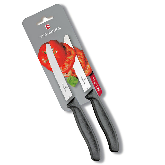 Victorinox Tomatkniv, 11 cm, Svart, 2 st