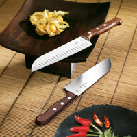 Victorinox Santoku Knife Scalloped Wood, 17 cm