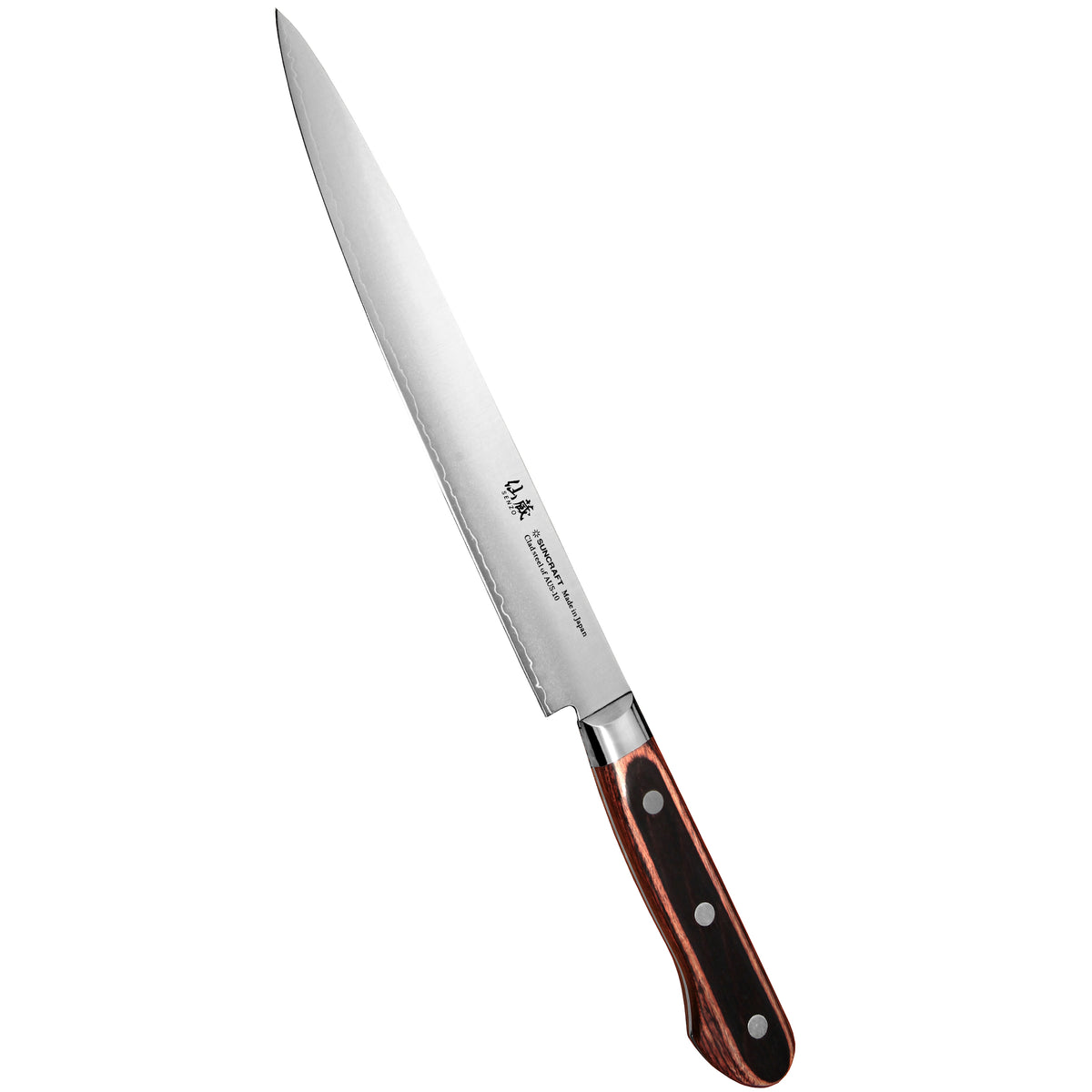 Suncraft SENZO Clad Siivutusveitsi 24 cm - Täydellinen Leikkuuseen, japanilainen veitsi ruostumattomasta teräksestä, ergonominen puukahva