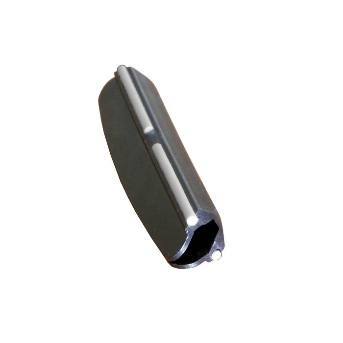 Veitsikauppa Kulmaohjuri - Teroituskulmaohjain vesihiomakivelle, musta muovirunko ja valkoiset ohjainosat, koko 9,7 x 2,3 cm