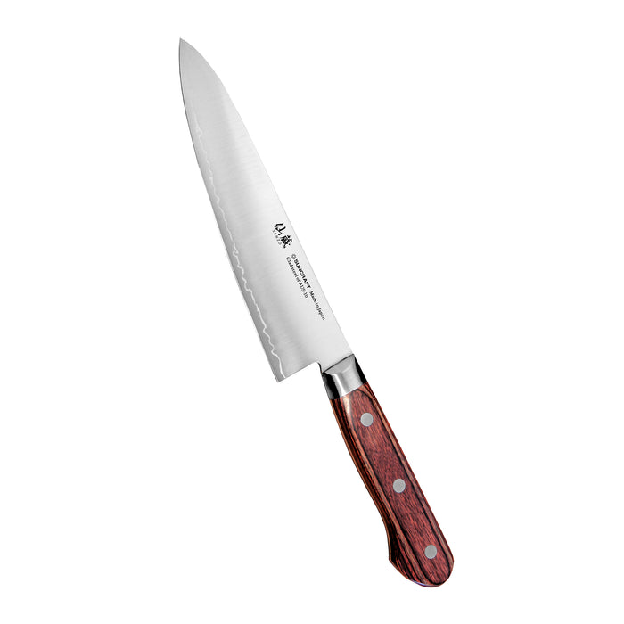Suncraft SENZO Clad kokkiveitsi 18 cm, ruostumattomasta teräksestä valmistettu terä ja kolmen niitin puukahva, länsimaalainen muotoilu