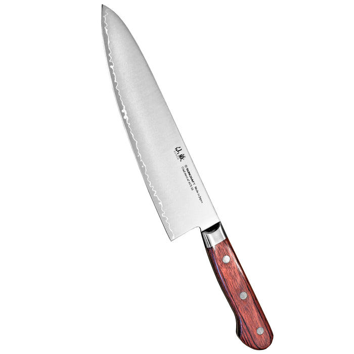 Laadukas Suncraft SENZO Clad kokkiveitsi 21 cm, japanilainen veitsi ruostumattomasta teräksestä ja puukahvalla, täydellinen tarkkaan ruoanlaittoon.