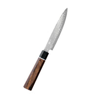 Senzo Damascus vihannesveitsi, 12 cm, VG10-terä ytimellä, ergonominen puukahva, japanilainen käsityö.