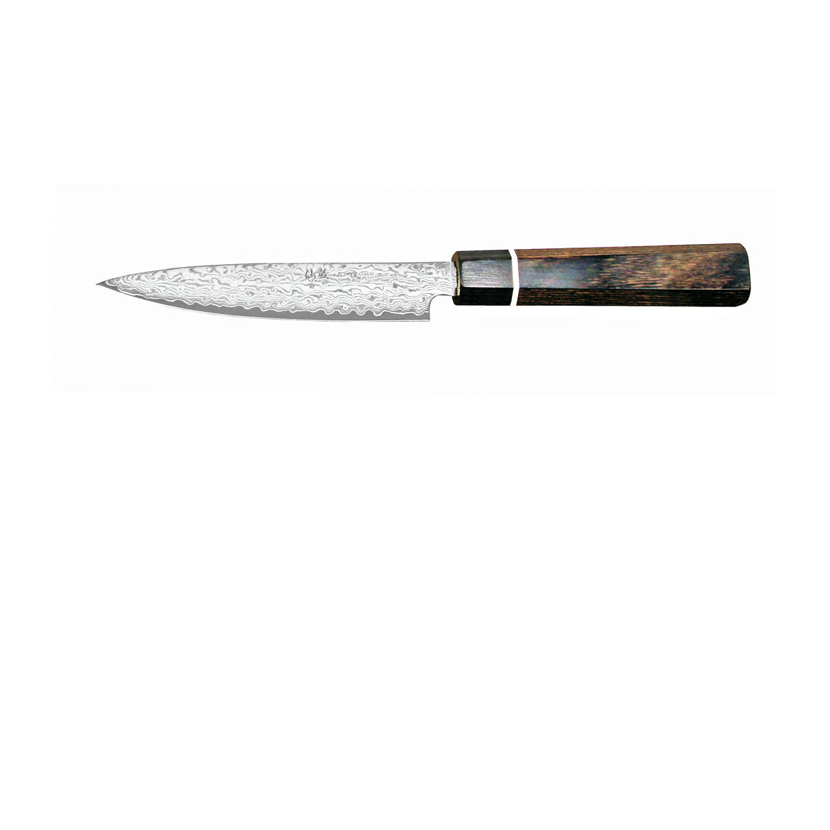 Senzo Damascus vihannesveitsi, 12 cm, japanilainen VG10-teräs, 33-kerroksinen Damascus-kuvio, puukahva.