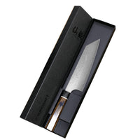 Suncraft Senzo Damascus Black Kiritsukeveitsi 16,5 cm lahjapakkauksessa, ylellinen valinta kokkaajalle tai lahjaksi.