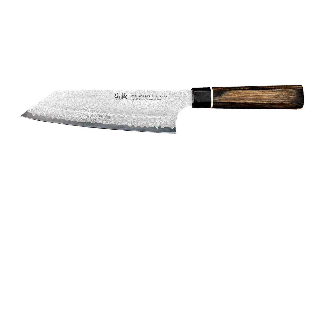 Suncraft Senzo Damascus Black Kiritsukeveitsi 16,5 cm, japanilainen huippuluokan kokkiveitsi keittiöön.