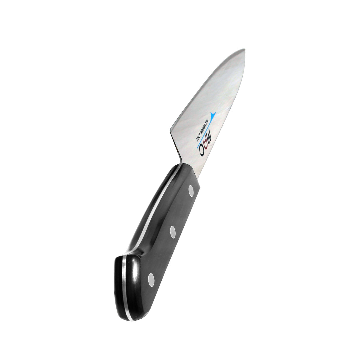 MAC Chef veitsi kevyt vihannesveitsi - 13.5 cm, lähikuva terästä ja kahvasta. Tasapainoinen rakenne optimaaliseen hallintaan.