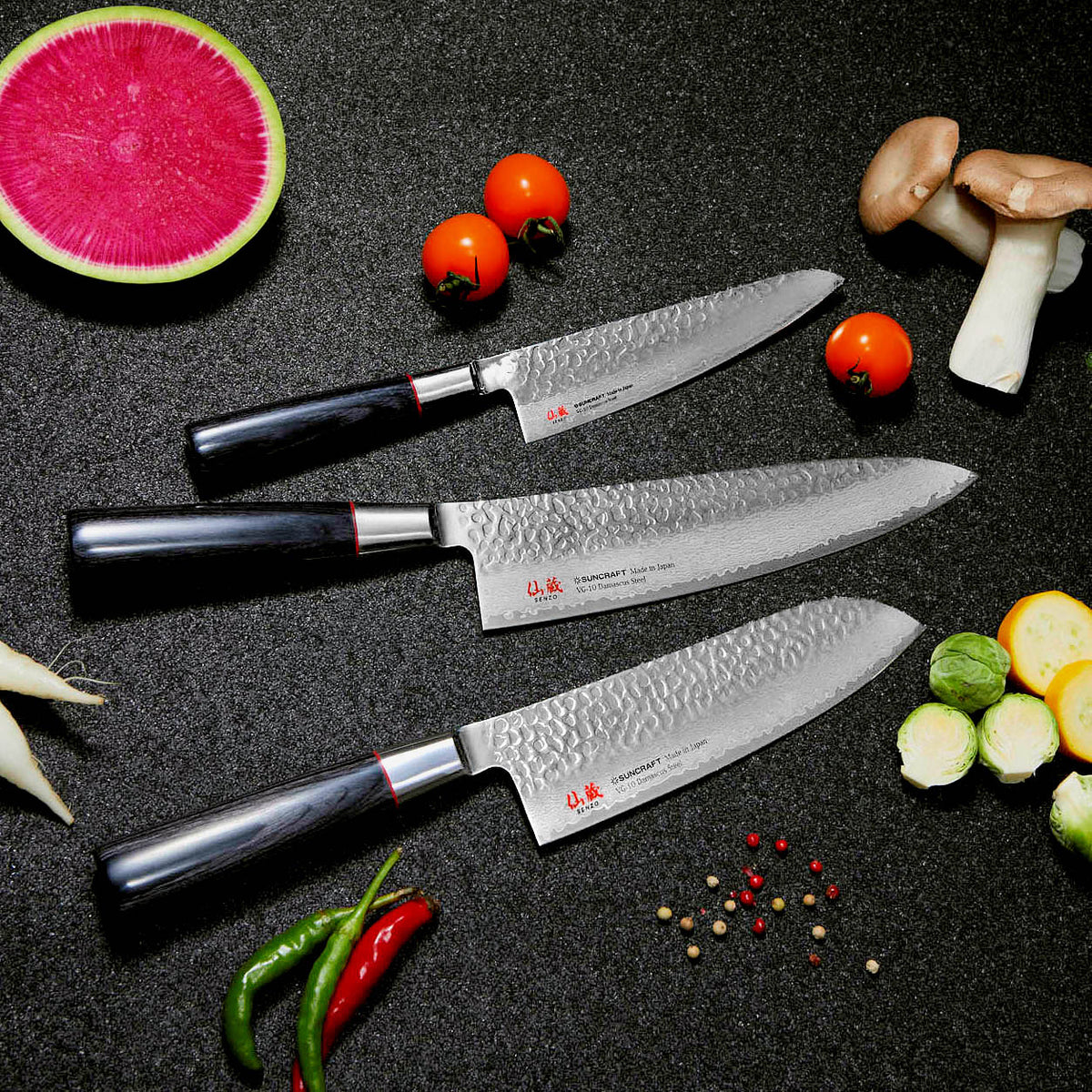 Suncraft Senzo  Damascus Classic Kokkiveitsi, 20 cm