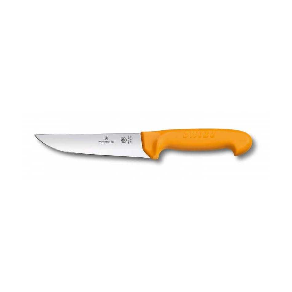Victorinox Swibo 16 cm paloitteluveitsi, jossa kestävä polyamidikahva ja terävä terä, ihanteellinen keittiöveitsi riistankäsittelyyn.