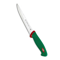 Sanelli Yleisefileointiveitsi - 18 cm, joustava kapea terä ja ergonominen vihreä kahva. Sopii liha- ja kalaleikkaukseen keittiössä.