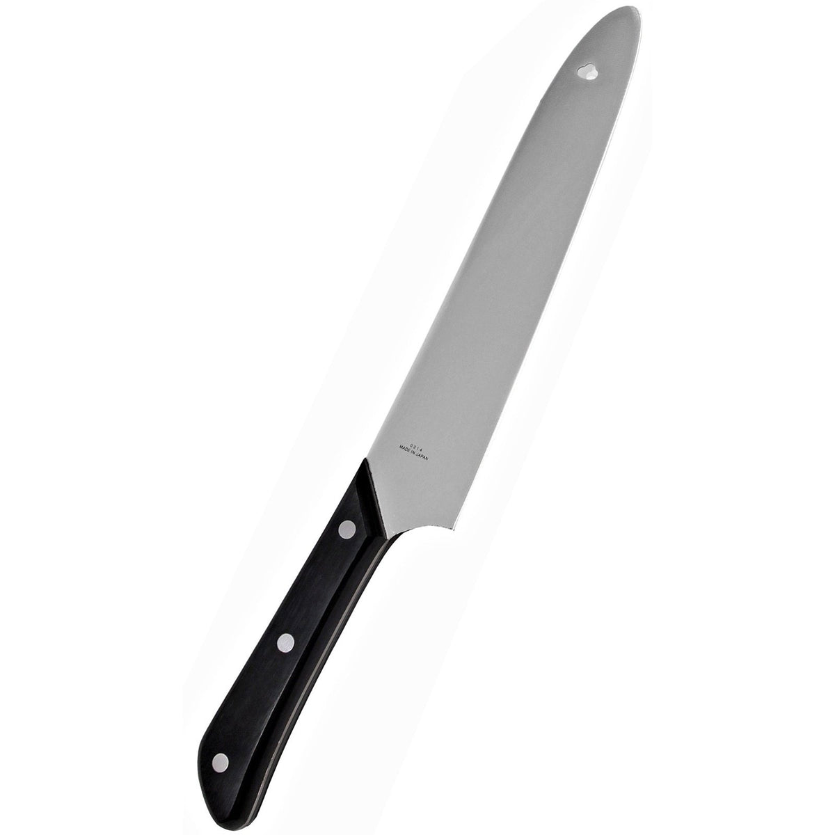 MAC Original kokkiveitsi CK-90 23 cm profiilikuva pitkä terä musta kahva
