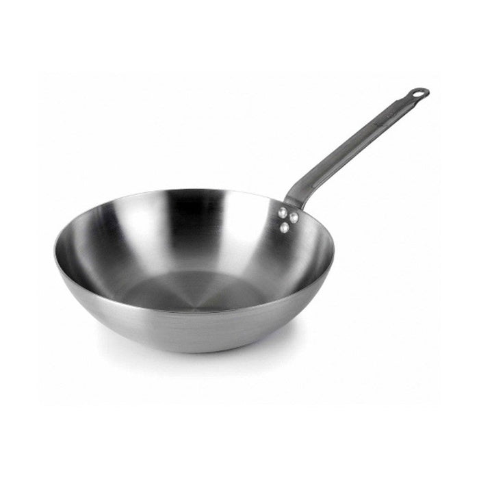 Lacor hiiliteräswokki 28 cm - Induktioyhteensopiva wokpannu ruostumattomasta teräksestä, pitkä kahva ja syvä paistopinta nopeaan kuumennukseen.