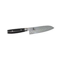 Yaxell Ran Damascus Scalloped Santoku Knife 16,5 cm