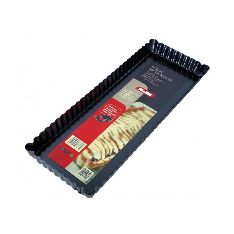 Ibili Piirakkavuoka Irtopohjalla - 36 x 13 cm, suorakulmainen non-stick vuoka pakkauksessa. Soveltuu täydellisesti piirakoiden paistamiseen.
