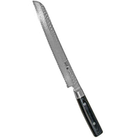 Yaxell Zen sahalaitainen leipäveitsi 23 cm, valmistettu Japanissa, tarkkaan viimeistelty damascus-terä ja tasapainoinen kahva.