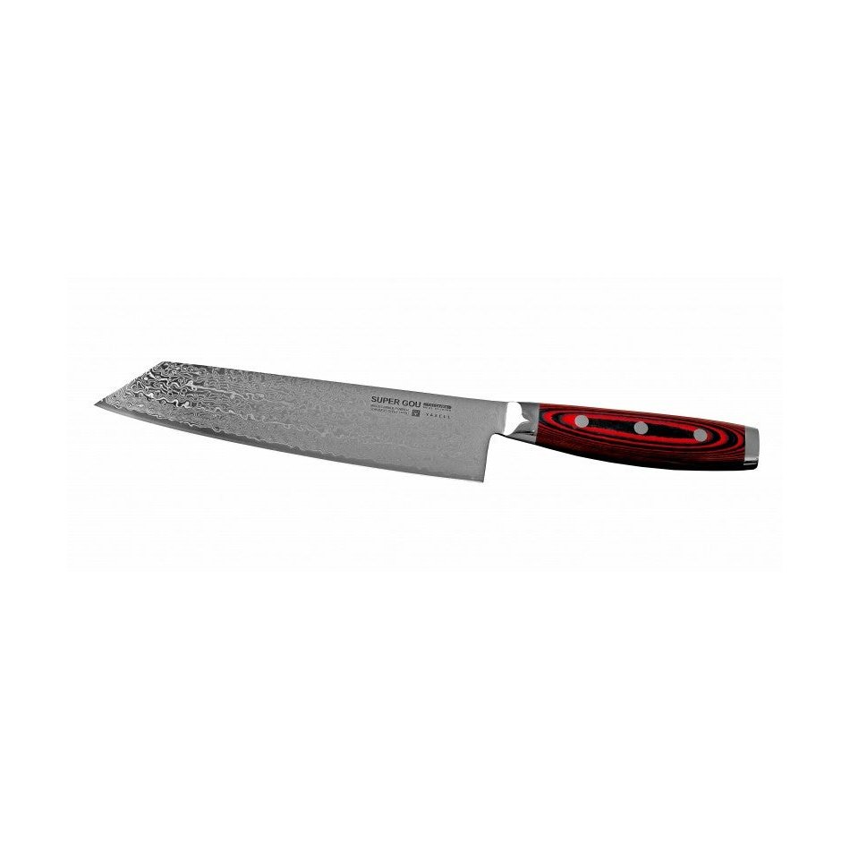 Yaxell Super Gou Kiritsuke kokkiveitsi - Ainutlaatuinen Laatu, 20 cm japanilainen kokkiveitsi sivuprofiilista, damascus-terä ja tyylikäs kahva.