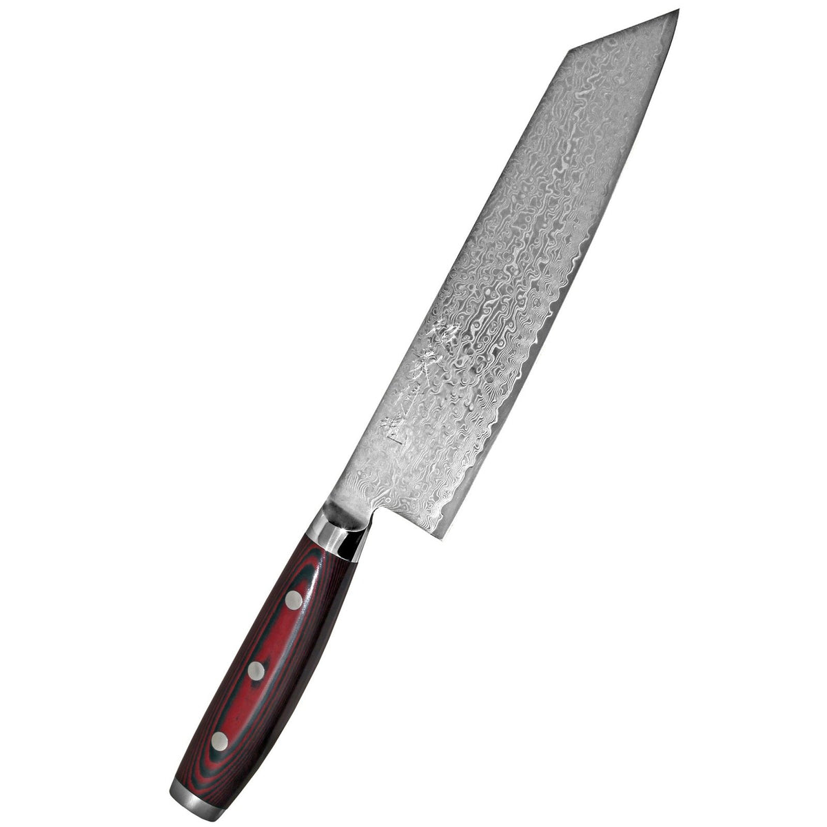 Yaxell Super Gou Kiritsuke kokkiveitsi - Ainutlaatuinen Laatu, 20 cm veitsi, jossa kaunis damascus-kuviointi ja ergonominen kahva.