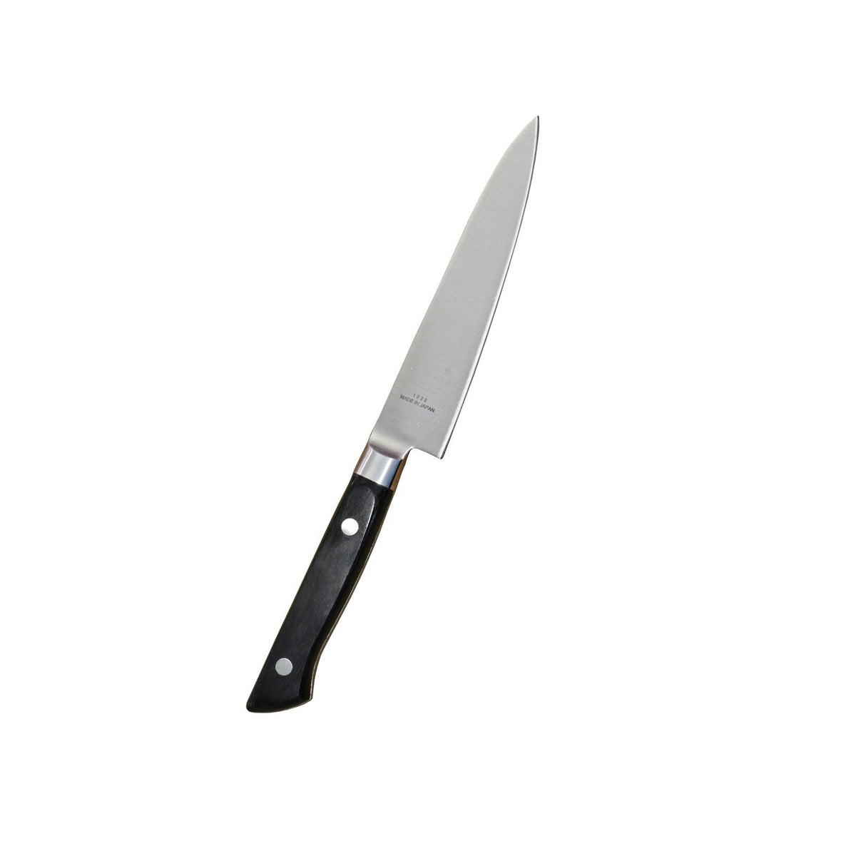 MAC PKF-50 vihannesveitsi 12 cm, kapea terä ja ergonominen musta kahva, täydellinen pieniin keittiötöihin
