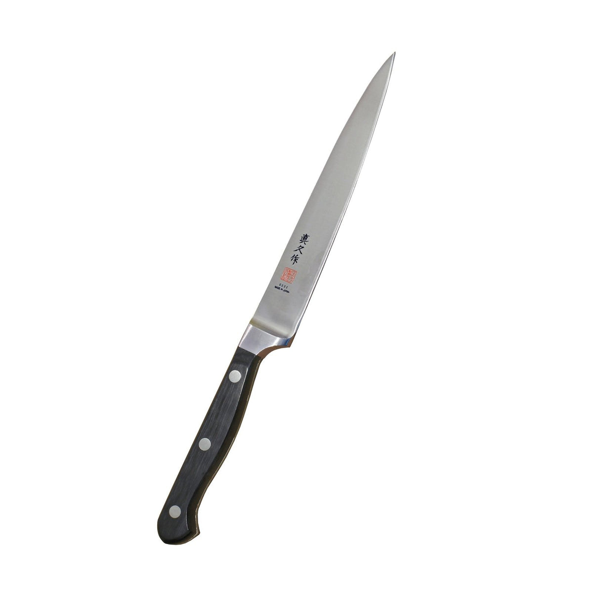 Japanilainen MAC SO-70 fileointiveitsi 17.5 cm, ohut terä ja niitattu musta kahva, sopii kalan käsittelyyn