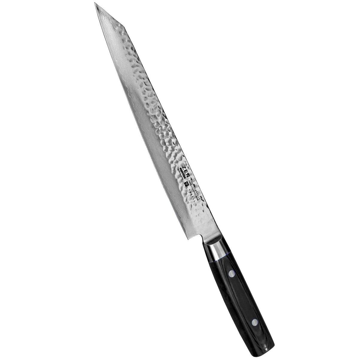Yaxell Zen paistiveitsi 23 cm – tarkkuusteroitettu japanilainen damaskiteräveitsi, ergonominen kahva ammattikäyttöön.