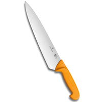 Victorinox Swibo kokkiveitsi 26 cm, suuri ja tukeva terä, ergonominen oranssi kahva. Ammattikäyttöön suunniteltu kokkiveitsi.