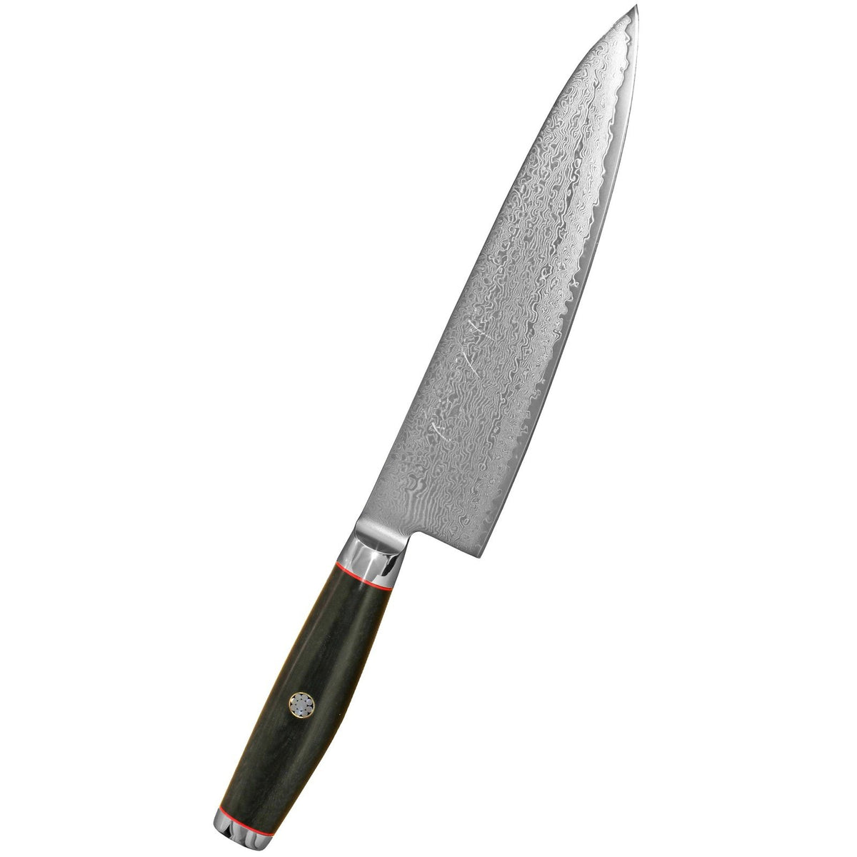 Yaxell Super Gou Ypsilon kokkiveitsi - Tehokas 20 cm veitsi, 193-kerroksinen Damaskusterä ja tasapainoinen muotoilu ammattikokkien tarpeisiin.