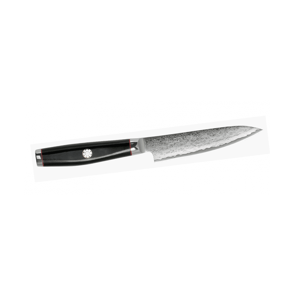 Yaxell Super Gou Ypsilon Damascus Utility Knife, 12 cm