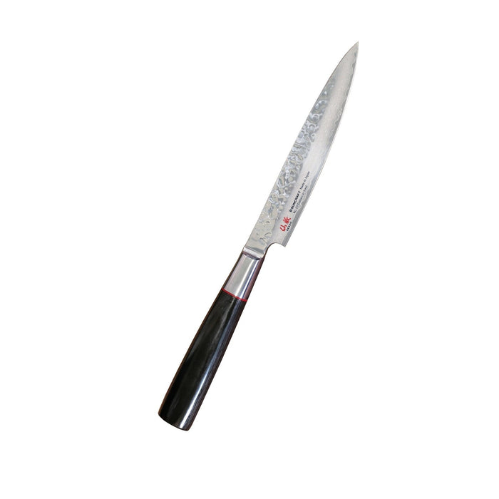 Suncraft Senzo Damascus vihannesveitsi, 12 cm VG10-teräksellä ja pakkapuukahvalla. Japanilainen muotoilu, ruostumaton terä ainutlaatuisella kuviolla.