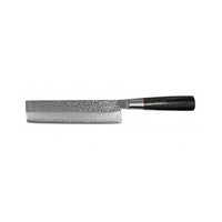 Suncraft Nakiri-veitsi, japanilainen VG10-terä ja Damascus-kuviointi. Ergonominen kahva tarkkaan leikkaamiseen.