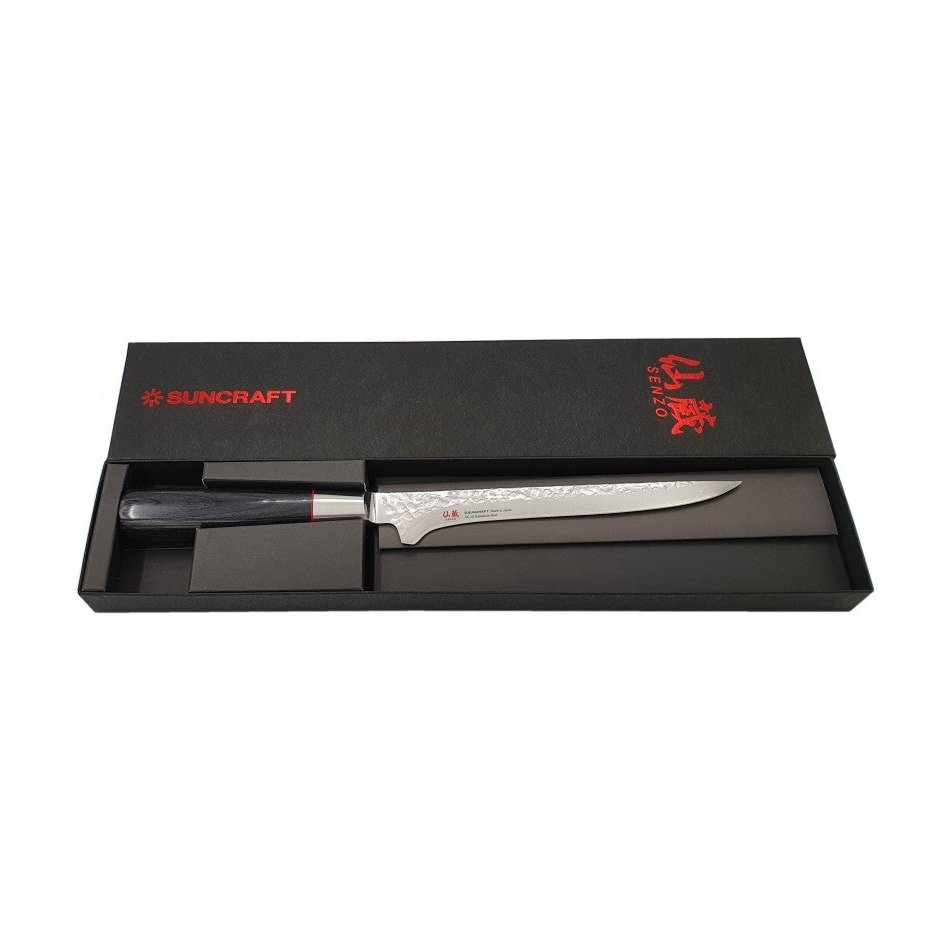 Suncraft Bouneri 17cm - Damascus veitsi tyylikkäässä lahjapakkauksessa, japanilainen käsityö.