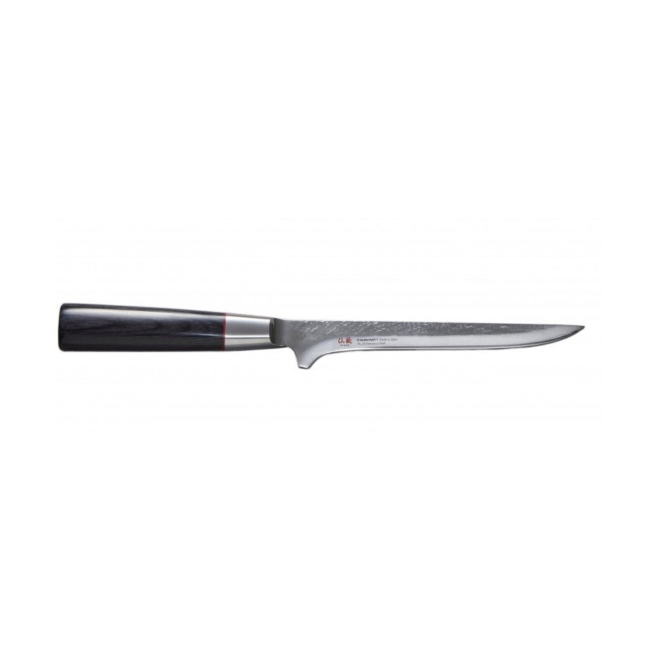 Suncraft Senzo Damascus Bouneri 17 cm, 32 kerrosta VG10-terästä, ergonominen pakkapuukahva.