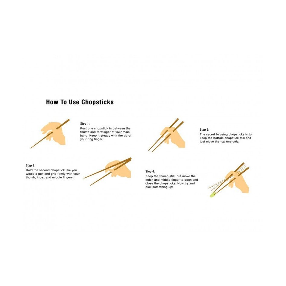 Ken Hom Bamboo Chopsticks Set of 4 pairs