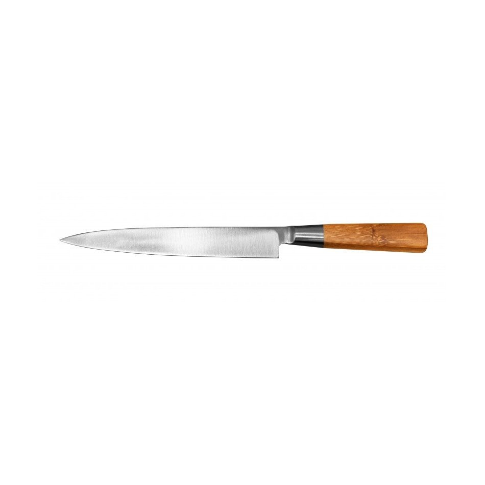 Laadukas Suncraft MU Bamboo sashimiveitsi 21 cm, täydellinen tarkkaan leikkaamiseen ja kalafileointiin kotikeittiössä.