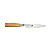 Suncraft MU Bamboo vihannesveitsi, 12 cm terä japanilaista terästä ja kestävä bambukahva, täydellinen pieniin keittiötöihin.