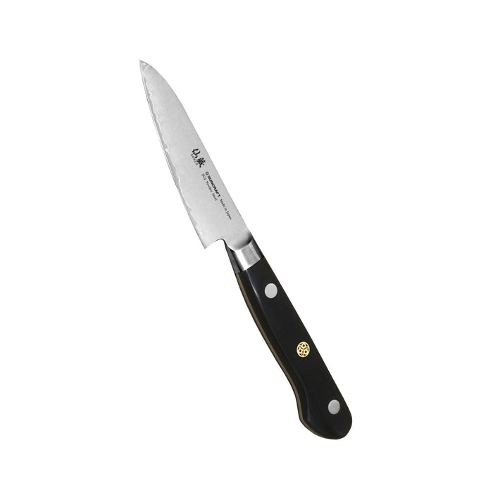 Suncraft Senzo Pro kuorimaveitsi 9 cm, japanilainen pienveitsi mustalla kahvalla ja SG2-terällä, keittiövälineiden huippulaatua.