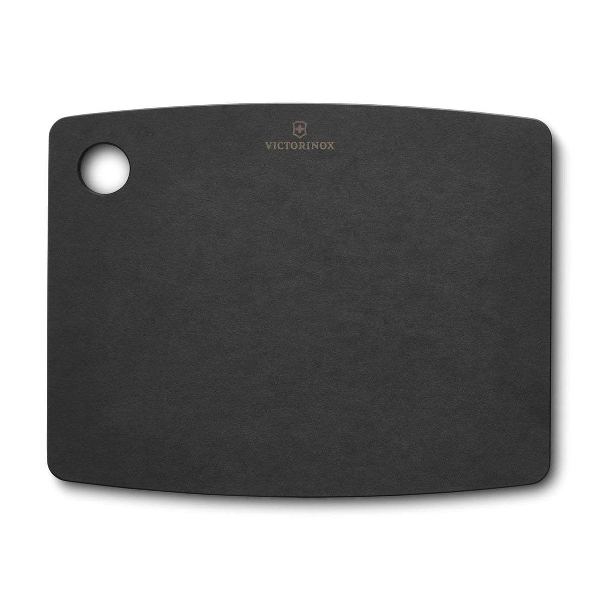 Victorinox keittiö leikkuulauta - 29 x 23 cm, musta puukuitulevy, kestävä ja veitsiystävällinen leikkuualusta keittiöön.