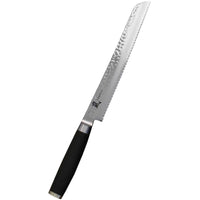 Yaxell TAISHI leipäveitsi 23 cm, kuvioitu damascus-terä ja musta kahva