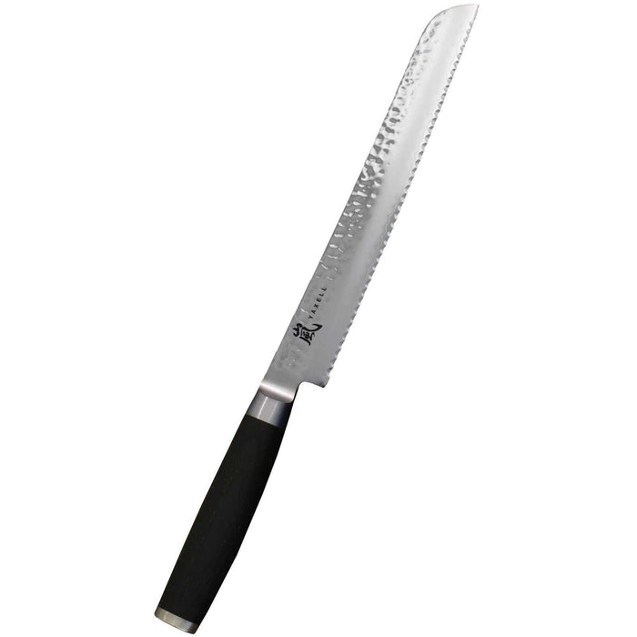 Yaxell TAISHI leipäveitsi 23 cm, kuvioitu damascus-terä ja musta kahva