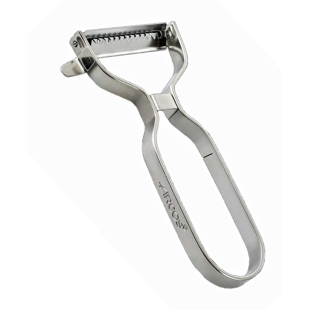 Arcos Juliennekuorija, ruostumaton teräs, tarkkaan juures- ja vihannessuikaleiden valmistukseen. Ergonominen muotoilu, keveys 52g, mitat 12,3cm x 6,5cm.