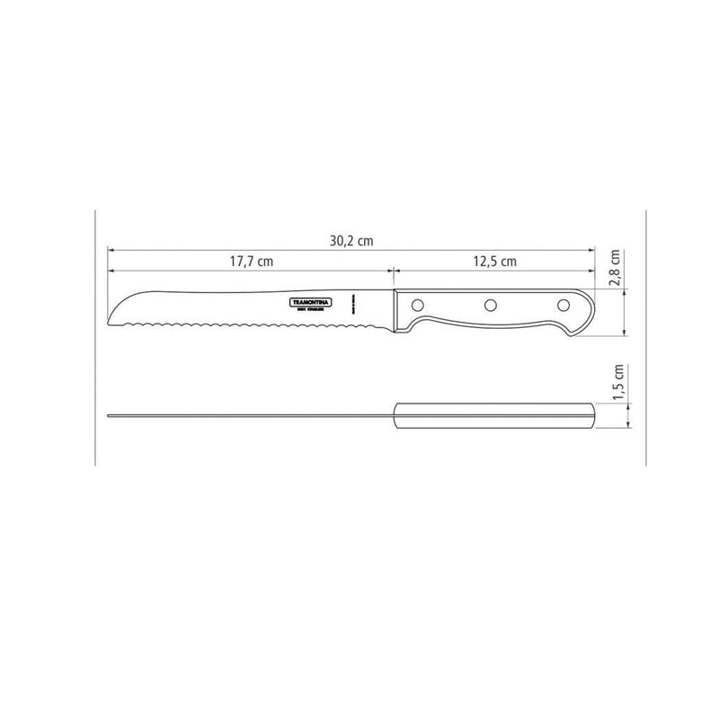Tramontina Polywood Leipäveitsi, 18 cm