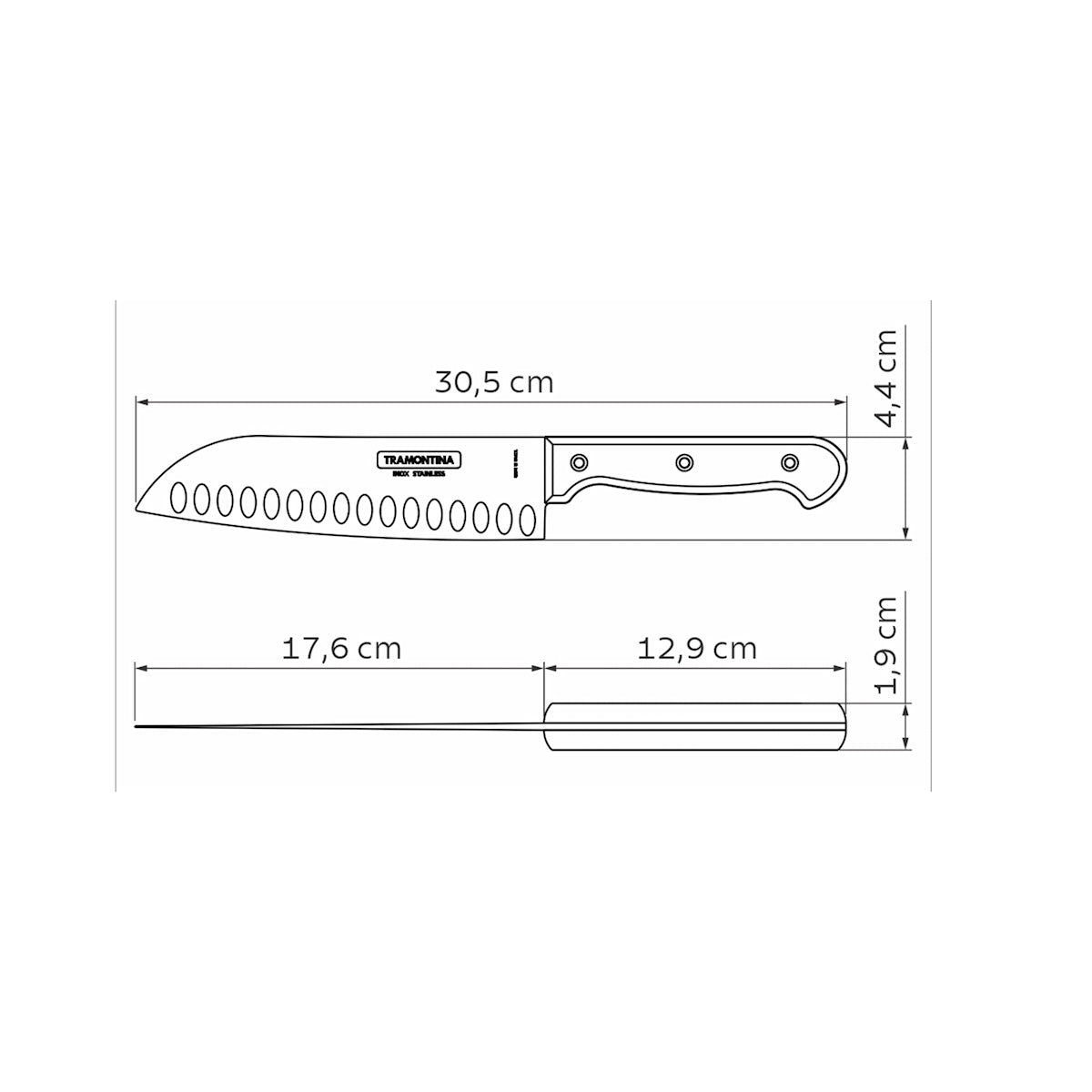 Tramontina Polywood Santokuveitsi 17,5 cm