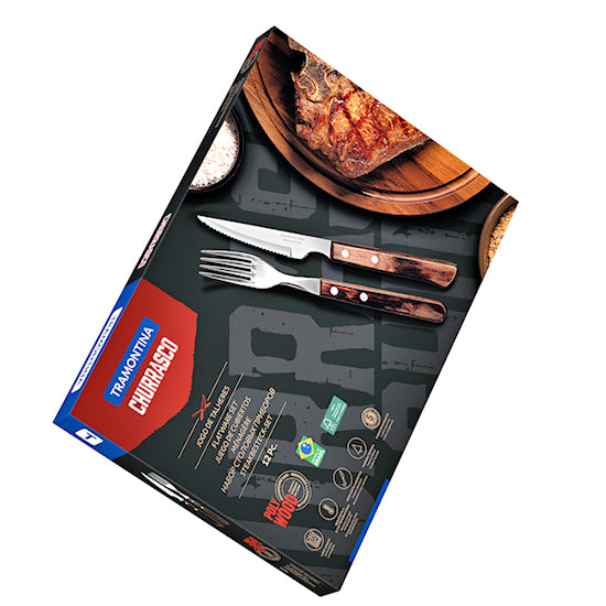Tramontina Churrasco Steak Cutlery Set Polywood, 12 parts